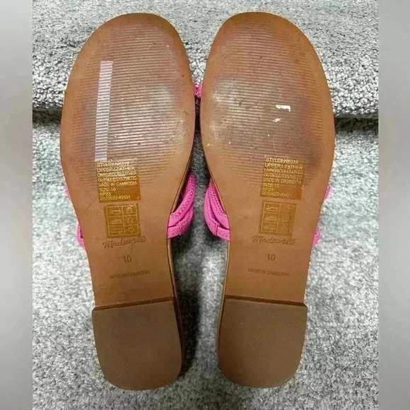 Madewell The Amel Leather Strappy Slip On Sandals Raspberry Frosting Women’s 10 - Picture 6 of 8